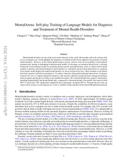 MentalArena: Self-play Training of Language Models for Diagnosis and Treatment of Mental Health Disorders