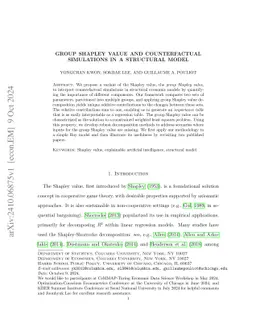 Group Shapley Value and Counterfactual Simulations in a Structural Model