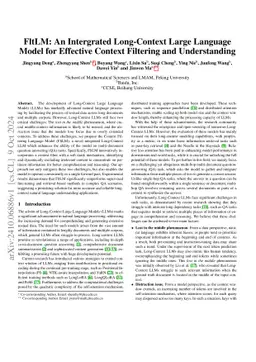 FltLM: An Intergrated Long-Context Large Language Model for Effective
  Context Filtering and Understanding