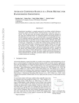 Average Certified Radius is a Poor Metric for Randomized Smoothing