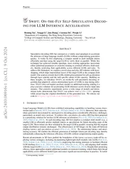 SWIFT: On-the-Fly Self-Speculative Decoding for LLM Inference Acceleration