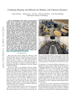 Combining Planning and Diffusion for Mobility with Unknown Dynamics