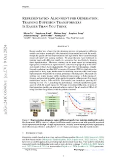 Representation Alignment for Generation: Training Diffusion Transformers Is Easier Than You Think