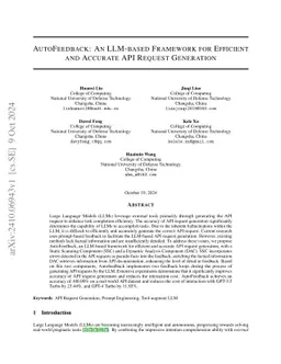 AutoFeedback: An LLM-based Framework for Efficient and Accurate API
  Request Generation