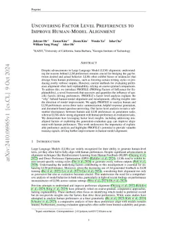 Uncovering Factor Level Preferences to Improve Human-Model Alignment
