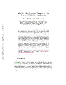 Adaptive High-Frequency Transformer for Diverse Wildlife
  Re-Identification