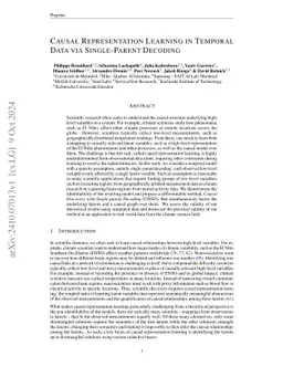 Causal Representation Learning in Temporal Data via Single-Parent
  Decoding