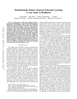Distributionally Robust Clustered Federated Learning: A Case Study in
  Healthcare