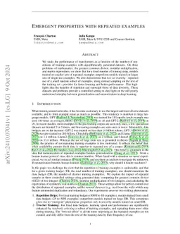 Emergent properties with repeated examples