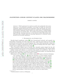 InAttention: Linear Context Scaling for Transformers