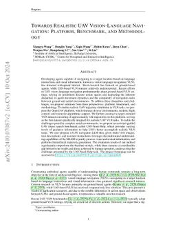 Towards Realistic UAV Vision-Language Navigation: Platform, Benchmark,
  and Methodology