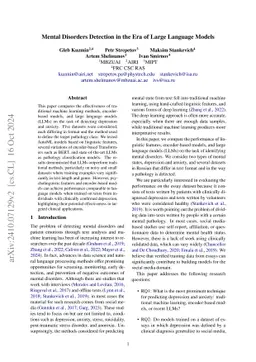 Exploring Large Language Models for Detecting Mental Disorders