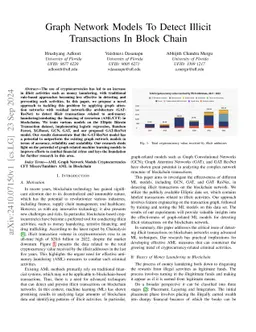 Graph Network Models To Detect Illicit Transactions In Block Chain