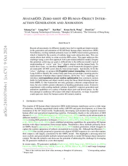 AvatarGO: Zero-shot 4D Human-Object Interaction Generation and Animation