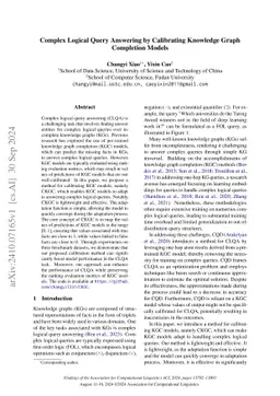 Complex Logical Query Answering by Calibrating Knowledge Graph
  Completion Models