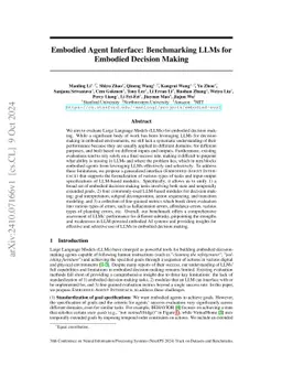 Embodied Agent Interface: Benchmarking LLMs for Embodied Decision Making