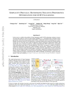Simplicity Prevails: Rethinking Negative Preference Optimization for LLM Unlearning