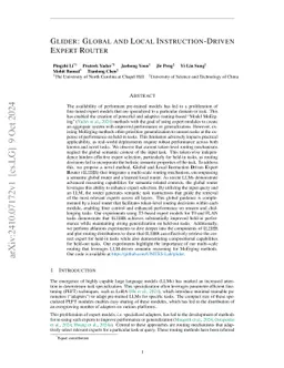 Glider: Global and Local Instruction-Driven Expert Router