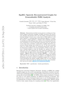 SpaRG: Sparsely Reconstructed Graphs for Generalizable fMRI Analysis