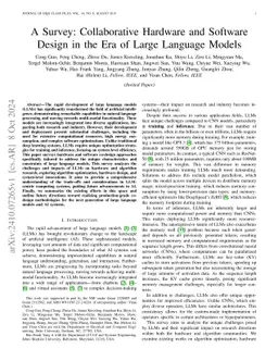 A Survey: Collaborative Hardware and Software Design in the Era of Large
  Language Models