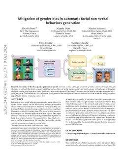 Mitigation of gender bias in automatic facial non-verbal behaviors
  generation