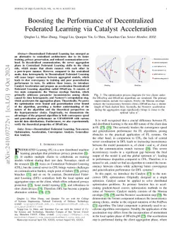 Boosting the Performance of Decentralized Federated Learning via
  Catalyst Acceleration