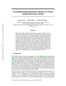 Generating Origin-Destination Matrices in Neural Spatial Interaction
  Models