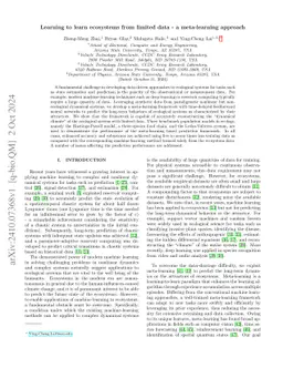 Learning to learn ecosystems from limited data -- a meta-learning
  approach