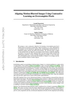 Aligning Motion-Blurred Images Using Contrastive Learning on
  Overcomplete Pixels