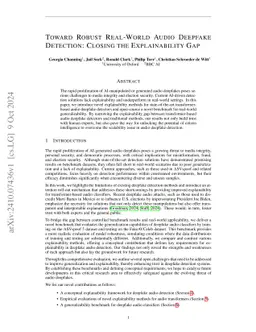 Toward Robust Real-World Audio Deepfake Detection: Closing the
  Explainability Gap