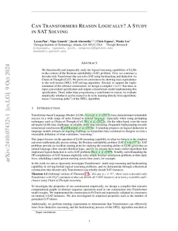 Can Transformers Reason Logically? A Study in SAT Solving