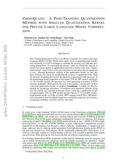 CrossQuant: A Post-Training Quantization Method with Smaller
  Quantization Kernel for Precise Large Language Model Compression