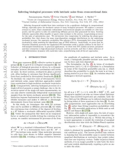 Inferring biological processes with intrinsic noise from cross-sectional data