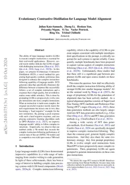 Evolutionary Contrastive Distillation for Language Model Alignment