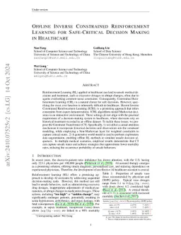 Offline Inverse Constrained Reinforcement Learning for Safe-Critical
  Decision Making in Healthcare