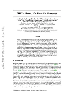 MKGL: Mastery of a Three-Word Language
