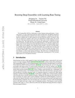 Boosting Deep Ensembles with Learning Rate Tuning