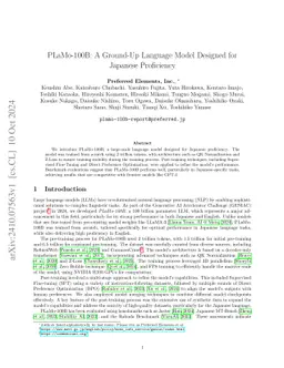 PLaMo-100B: A Ground-Up Language Model Designed for Japanese Proficiency