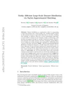 Teddy: Efficient Large-Scale Dataset Distillation via
  Taylor-Approximated Matching