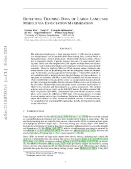 Detecting Training Data of Large Language Models via Expectation Maximization