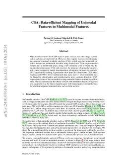 CSA: Data-efficient Mapping of Unimodal Features to Multimodal Features