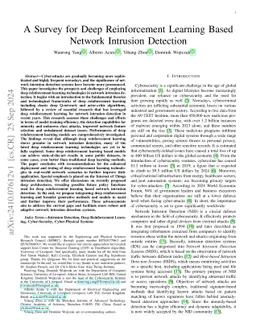 A Survey for Deep Reinforcement Learning Based Network Intrusion
  Detection