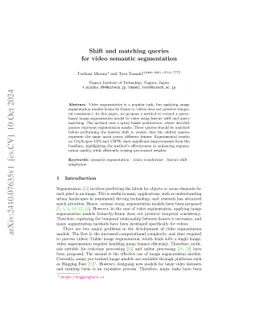 Shift and matching queries for video semantic segmentation