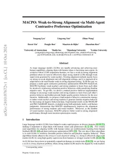 MACPO: Weak-to-Strong Alignment via Multi-Agent Contrastive Preference Optimization