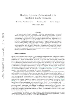Breaking the curse of dimensionality in structured density estimation