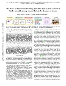 The Power of Input: Benchmarking Zero-Shot Sim-To-Real Transfer of
  Reinforcement Learning Control Policies for Quadrotor Control
