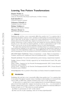 Learning Tree Pattern Transformations