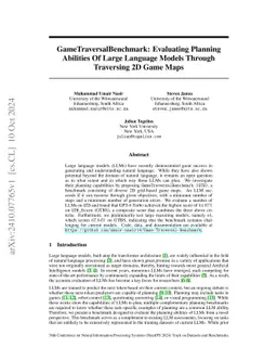 GameTraversalBenchmark: Evaluating Planning Abilities Of Large Language
  Models Through Traversing 2D Game Maps
