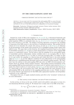 On the grid-sampling limit SDE