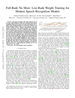 Full-Rank No More: Low-Rank Weight Training for Modern Speech
  Recognition Models